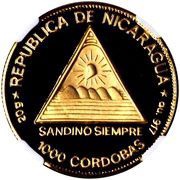 1000 Córdobas Three Generals obverse image