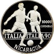 10 000 Córdobas Italy '90, Nicaragua, 1990 reverse image