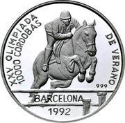 10 000 Córdobas Barcelona '92 - Equestrian reverse image