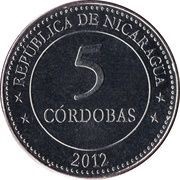 5 Córdobas Córdoba, Nicaragua, 2012 reverse image