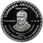 50 Córdobas 40th Anniversary BCN, Nicaragua, 2000 reverse image