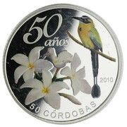 50 Córdobas 50th Anniversary BCN - Silver, Nicaragua, 2010 reverse image