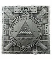 50 Córdobas Mayan pyramid, Nicaragua, 2022 reverse image