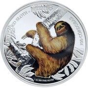 100 Córdobas Three-Toed Sloth, Nicaragua, 2018 reverse image