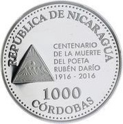 1000 Córdobas Death of Rubén Darío obverse image