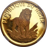 10 Francs Lion; gold essai reverse image
