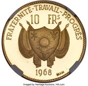 10 Francs Ostrich; essai obverse image