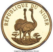 10 Francs Ostrich; essai reverse image