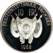 10 Francs Lion; small type; silver plated pattern obverse image