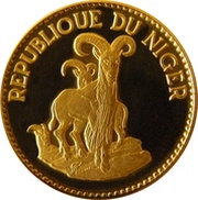 25 Francs Barbary sheep, Niger, 1968 reverse image
