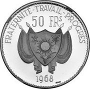 50 Francs Lion; silver essai obverse image