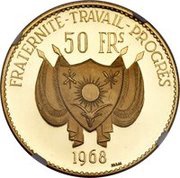 50 Francs Lion; gold essai obverse image