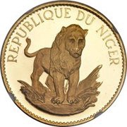 50 Francs Lion; gold essai, Niger, 1968 reverse image