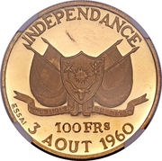 100 Francs Independence; essai obverse image