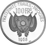 100 Francs Diori Hamani; silver essai obverse image