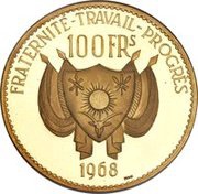 100 Francs Diori Hamani; gold essai obverse image