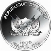 1000 Francs Side-striped jackal obverse image
