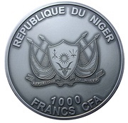 1000 Francs Mount Tazerzait Meteorite obverse image