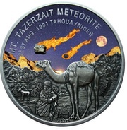 1000 Francs Mount Tazerzait Meteorite, Niger, 2016 reverse image