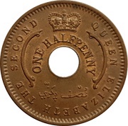 ½ Penny - Elizabeth II obverse image