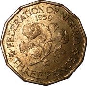 3 Pence - Elizabeth II 1st portrait reverse image
