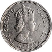 1 Shilling - Elizabeth II 1st portrait; Trial Strike obverse image