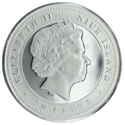 50 Cents - Elizabeth II Discus throw obverse image