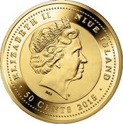 50 Cents - Elizabeth II Galaxy NGC 1097 obverse image