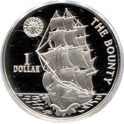 1 Dollar - Elizabeth II The Bounty, Niue, 1996 reverse image