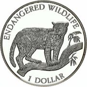1 Dollar - Elizabeth II Jaguar, Niue, 1996 reverse image