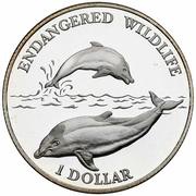 1 Dollar - Elizabeth II Dolphins, Niue, 1996 reverse image