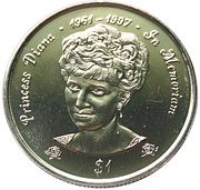 1 Dollar - Elizabeth II Diana-Princess of Wales, Niue, 1998 reverse image