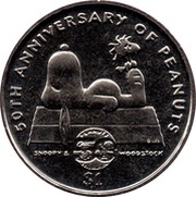 1 Dollar - Elizabeth II Peanuts, Niue, 2000 reverse image