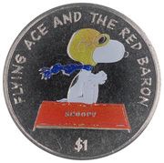 1 Dollar - Elizabeth II Snoopy Flying Ace, Niue, 2001 reverse image