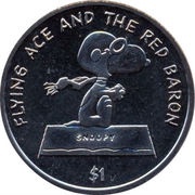1 Dollar - Elizabeth II Snoopy reverse image