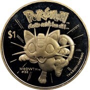 1 Dollar - Elizabeth II Meowth, Niue, 2001 reverse image