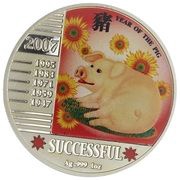1 Dollar - Elizabeth II Year of the Pig: Successful, Niue, 2007 reverse image