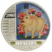 1 Dollar - Elizabeth II Year of the Pig: Wealthy, Niue, 2007 reverse image
