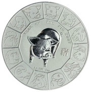 1 Dollar - Elizabeth II Year of the Pig, Niue, 2007 reverse image
