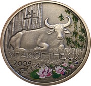 1 Dollar - Elizabeth II Year of the Ox, Niue, 2008 reverse image
