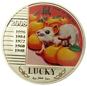 1 Dollar - Elizabeth II Year of the Rat: Lucky reverse image