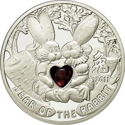 1 Dollar - Elizabeth II Year of the Rabbit, Niue, 2010 reverse image