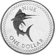 1 Dollar - Elizabeth II Swordfish, Niue, 2010 reverse image