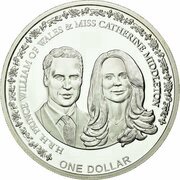 1 Dollar - Elizabeth II William and Kate reverse image