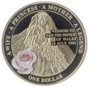 1 Dollar - Elizabeth II Princess Diana, Niue, 2011 reverse image