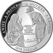 1 Dollar - Elizabeth II Diana meets Mother Teresa, Niue, 2011 reverse image