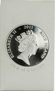 1 Dollar - Elizabeth II Fragment of Villa of Mysteries Fresco: 8/9 obverse image