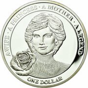1 Dollar - Elizabeth II Diana Pricess of Wales, Niue, 2011 reverse image