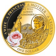 1 Dollar - Elizabeth II Princess Diana, Niue, 2011 reverse image