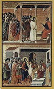1 Dollar - Elizabeth II Jesus accused the Pharisees/Jesus before Pontius Pilate, Niue, 2012 reverse image
